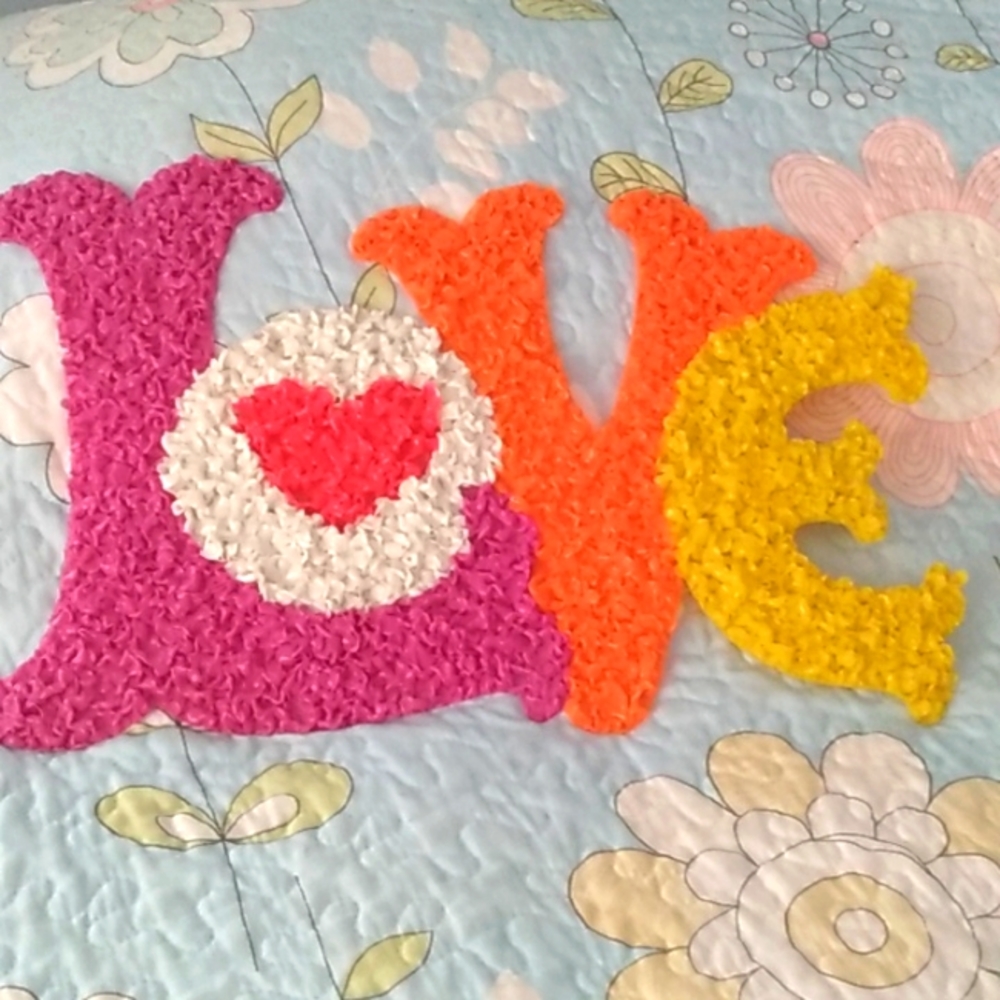 Vintage Melted Plastic Popcorn Love Sign